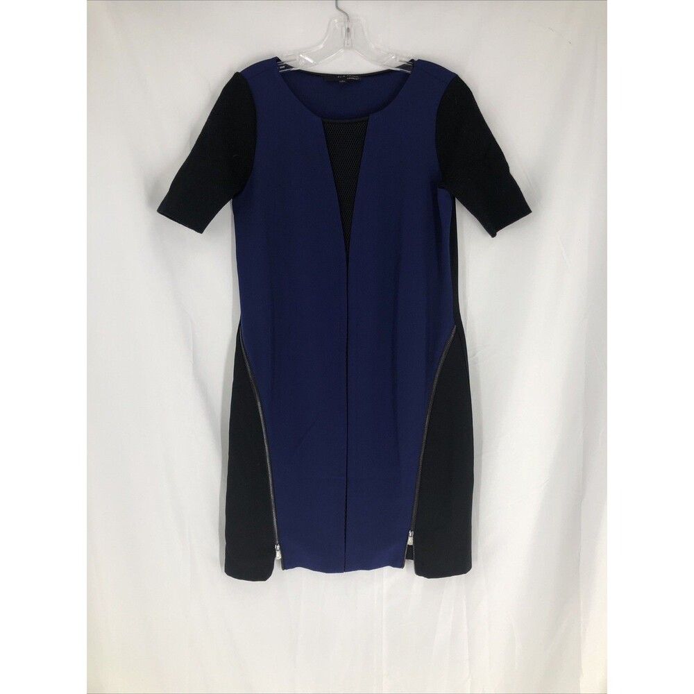 Elie Tahari Colorblock Dress Side Zipper Purple Design Small